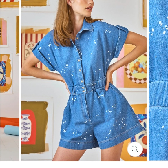 HUNTER BELL - REED JUMPSUIT IN ISLAND MIST DENIM - Picture 1 of 5